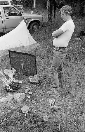 ET Davis contemplating fire walking